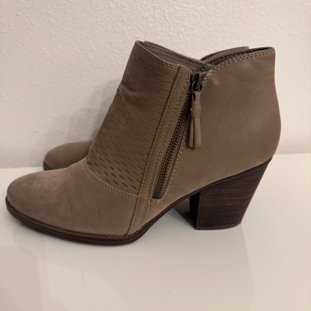 Baretraps Callie Taupe Perforated Posture Plus Ankle Booties BTF20-10922-001-163